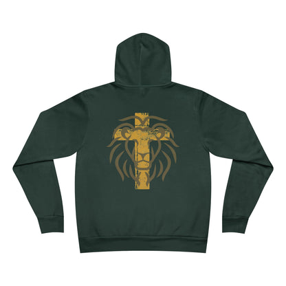 Lion Crest Hoodie — Gold Tribal Lion Pullover