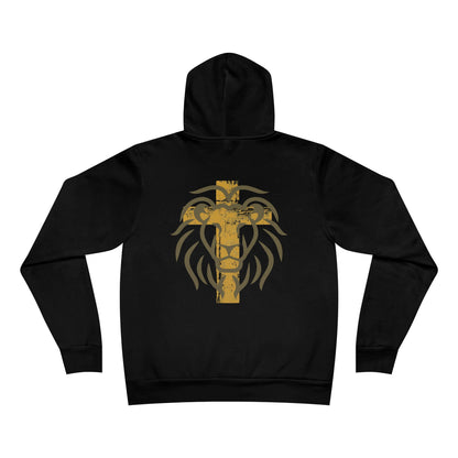 Lion Crest Hoodie — Gold Tribal Lion Pullover