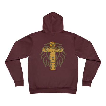 Lion Crest Hoodie — Gold Tribal Lion Pullover