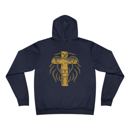 Lion Crest Hoodie — Gold Tribal Lion Pullover