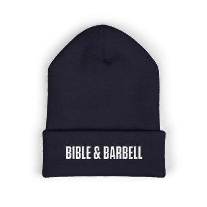 Bible & Barbell Embroidered Cuffed Beanie