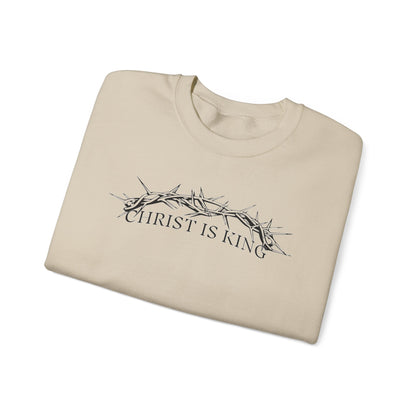 "Christ Is King" Crown of Thorns Christian Pullover Crewneck Sweatshirt