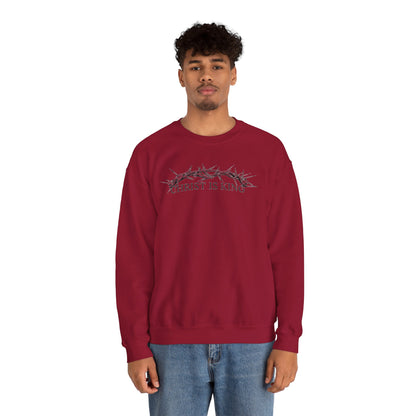 "Christ Is King" Crown of Thorns Christian Pullover Crewneck Sweatshirt