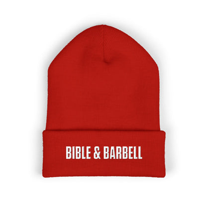 Bible & Barbell Embroidered Cuffed Beanie