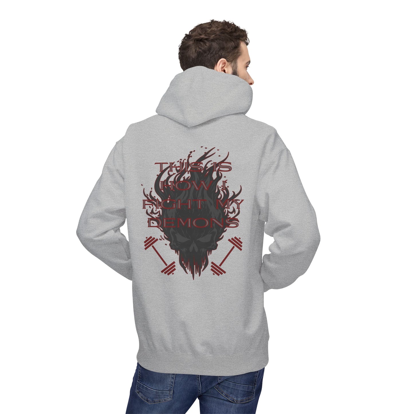 Bible & Barbell "This is how I Fight My Demons" Hoodie — Christian Gym Faith Workout Pullover