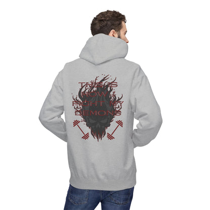 Bible & Barbell "This is how I Fight My Demons" Hoodie — Christian Gym Faith Workout Pullover