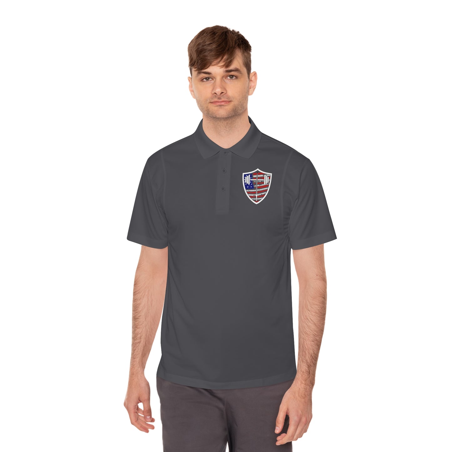 Men's Bible & Barbell Patriotic Logo Polo Shirt
