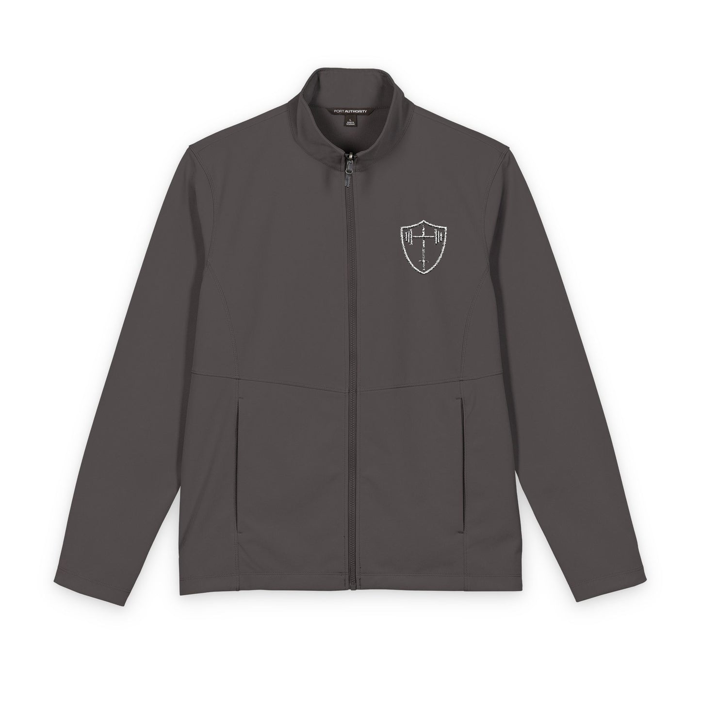 Men's Soft Shell Jacket — Subtle Crest Chest Logo, Lightweight Windbreaker