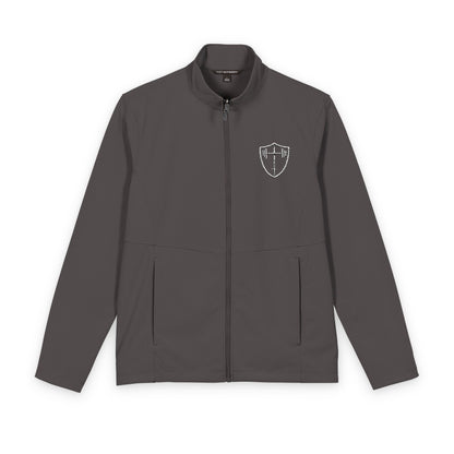 Men's Soft Shell Jacket — Subtle Crest Chest Logo, Lightweight Windbreaker