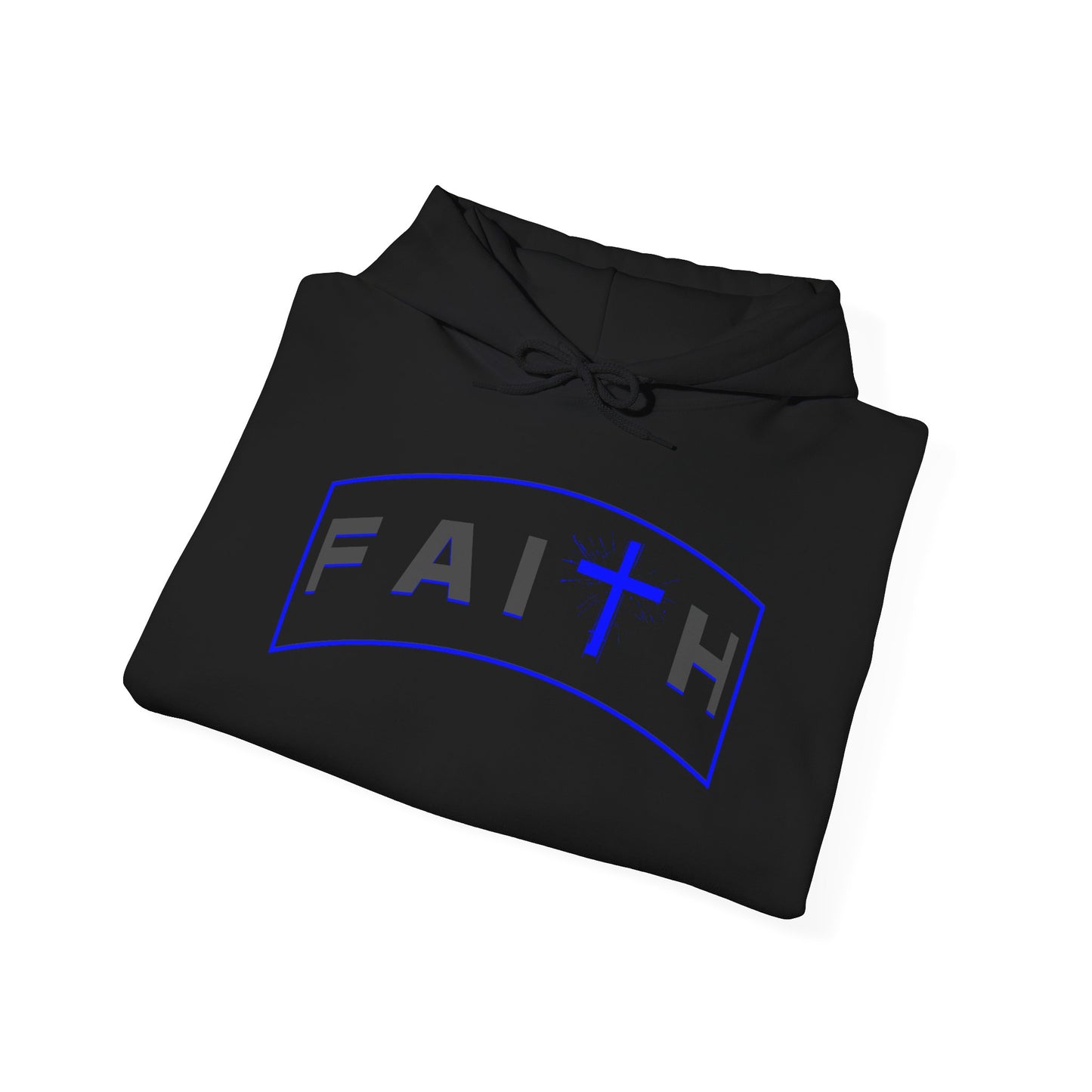 Blue Faith Cross Hoodie — Christian Faith Pullover for Men & Women