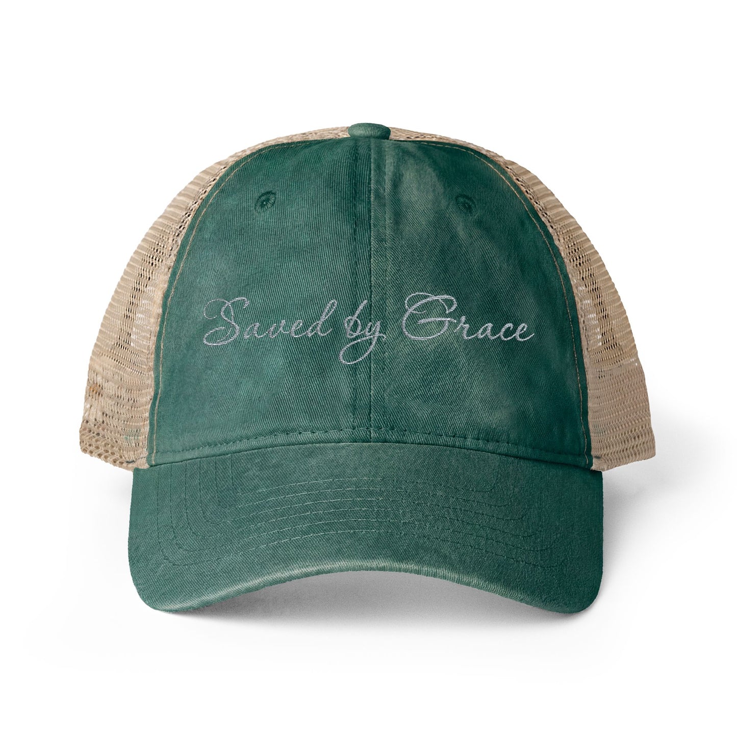 Saved by Grace Women's Washed Mesh-Back Cap