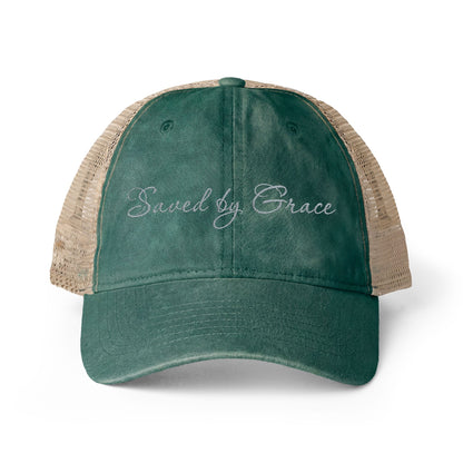 Saved by Grace Women's Washed Mesh-Back Cap