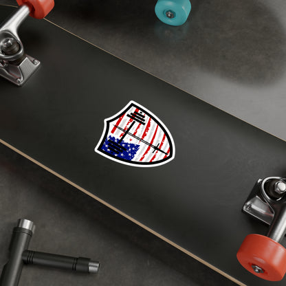 Bible & Barbell American Flag Logo Sticker — Kiss-Cut Vinyl Decal