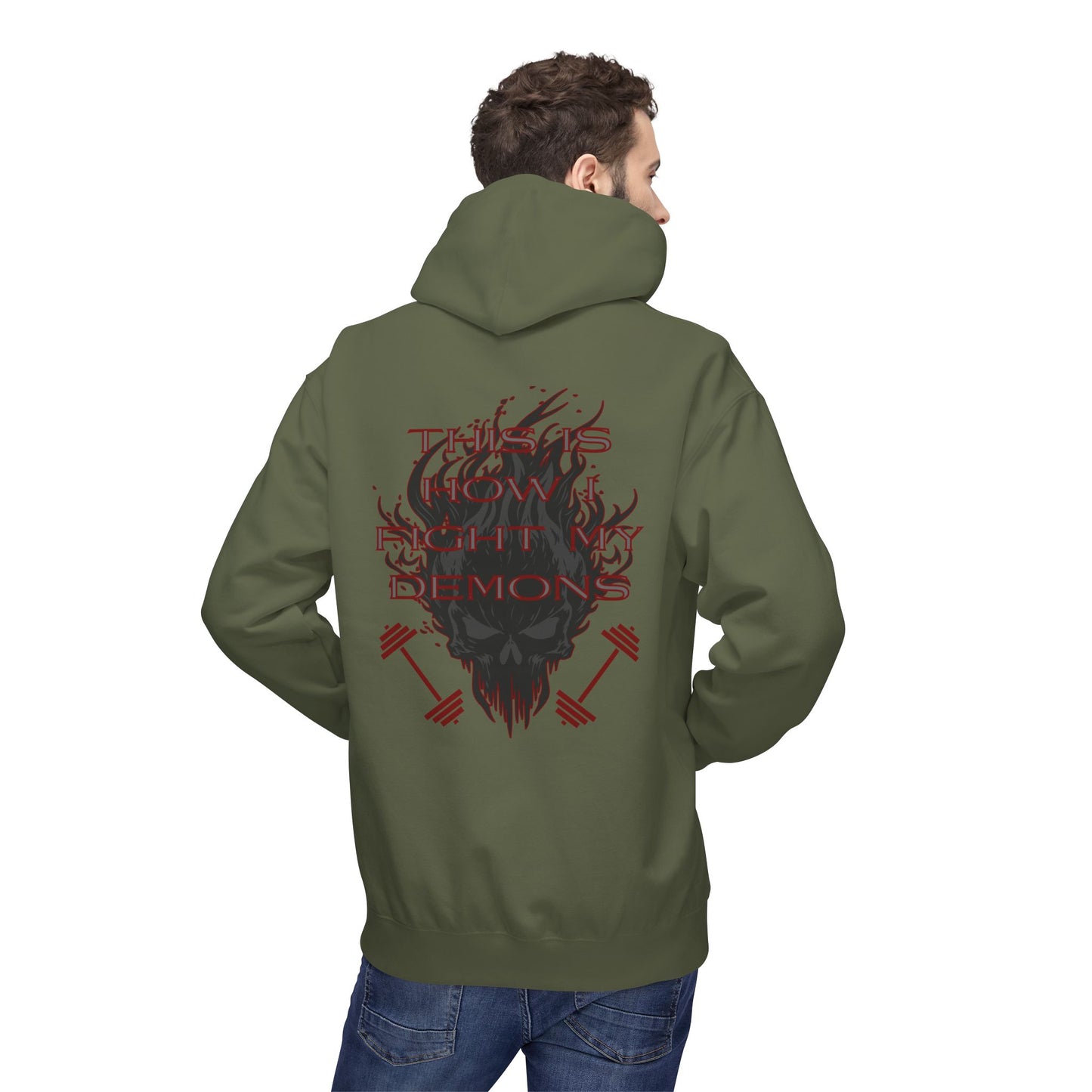 Bible & Barbell "This is how I Fight My Demons" Hoodie — Christian Gym Faith Workout Pullover