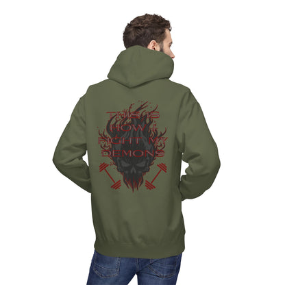Bible & Barbell "This is how I Fight My Demons" Hoodie — Christian Gym Faith Workout Pullover