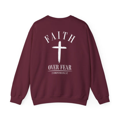 Faith Over Fear Crewneck Sweatshirt — Faith Christian Cross Pullover