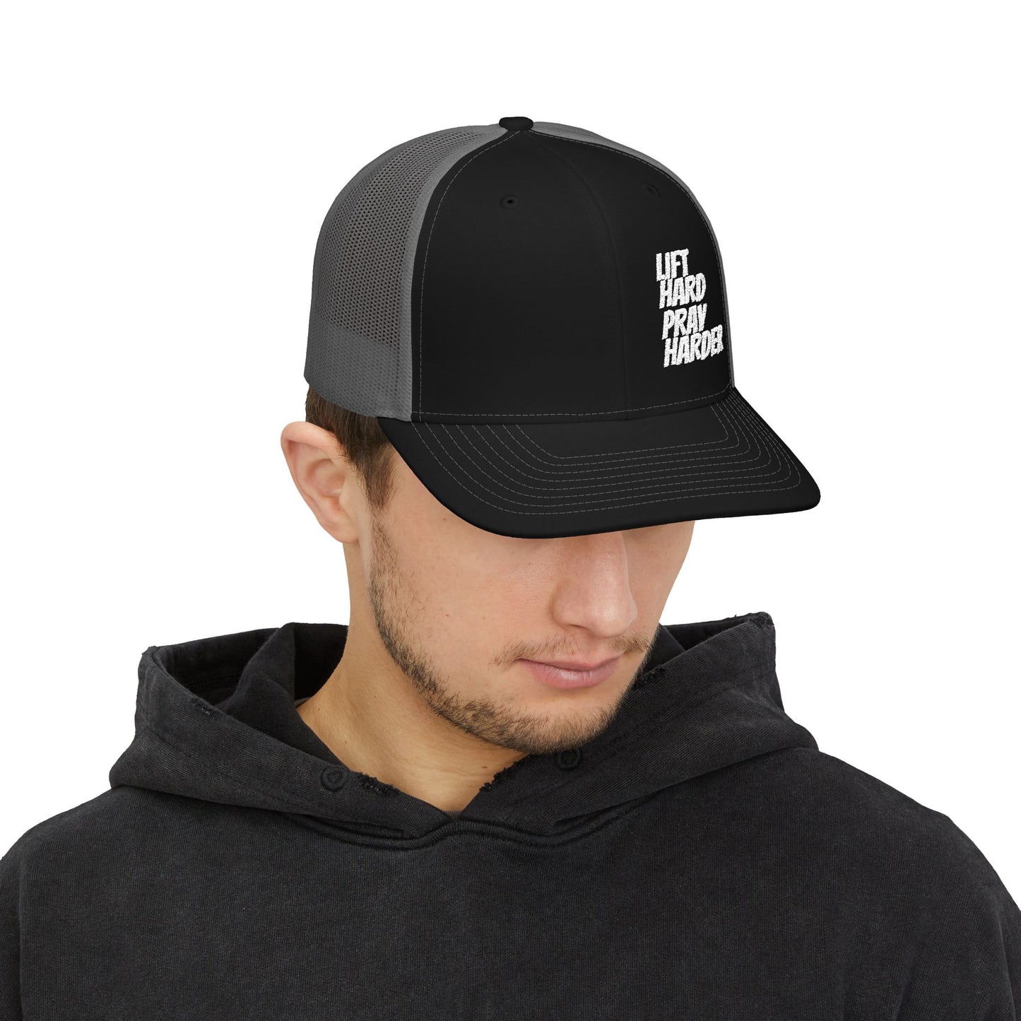 LIFT HARD PRAY HARDER Snapback Trucker Cap