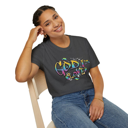 God Is Love T-Shirt — Colorful Graffiti Faith Tee