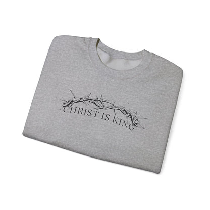 "Christ Is King" Crown of Thorns Christian Pullover Crewneck Sweatshirt