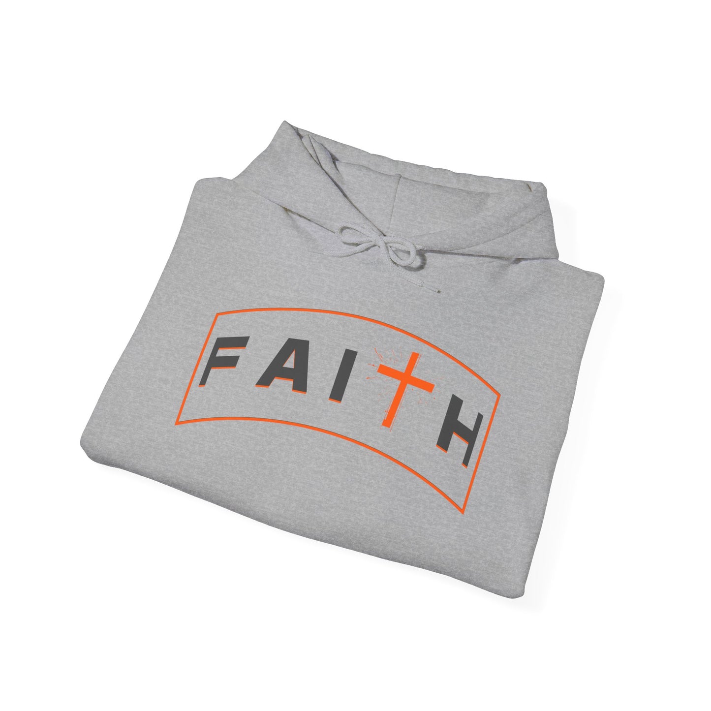 Orange Faith Cross Hoodie