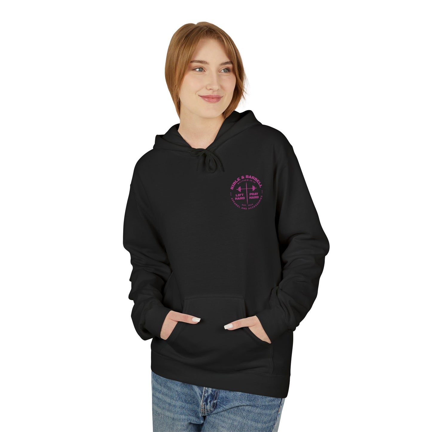Bible & Barbell Pink Logo Hoodie