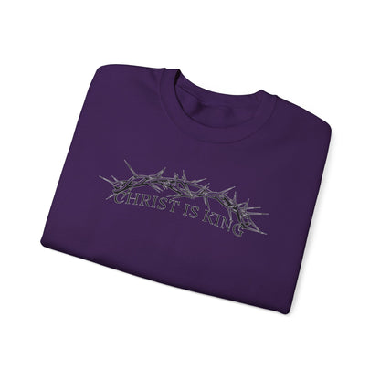 "Christ Is King" Crown of Thorns Christian Pullover Crewneck Sweatshirt