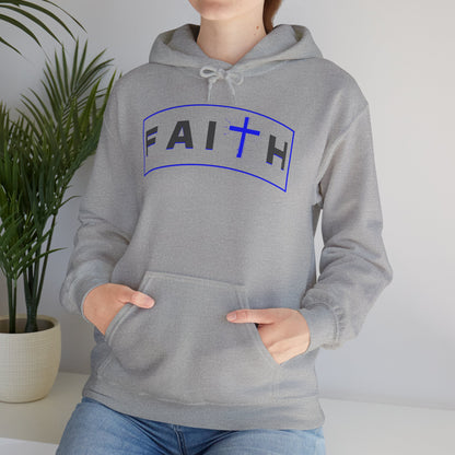 Blue Faith Cross Hoodie — Christian Faith Pullover for Men & Women